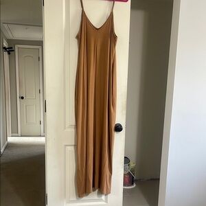 Elegant Tan Maxi Dress